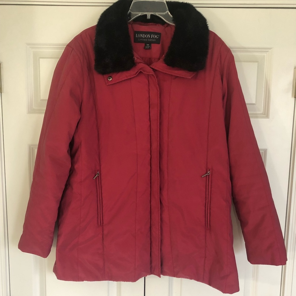 Ladies Vintage London Fog Limited Edition Coat Red, Size 1X